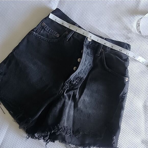 AGOLDE Women's Black Denim Shorts - Picture 4 of 8
